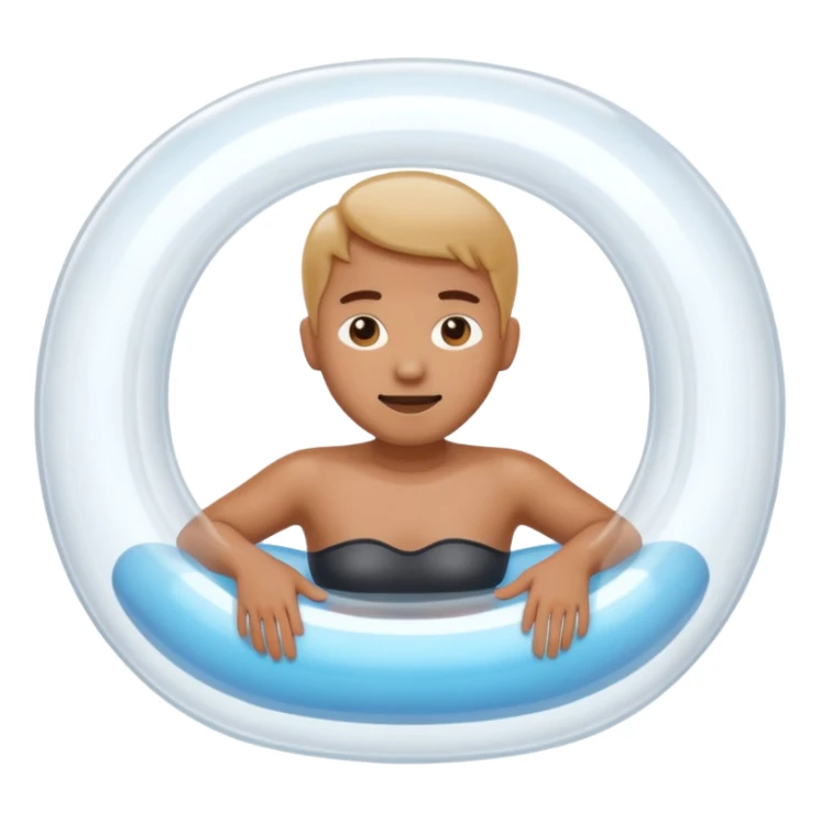 person floating in a tube sticker