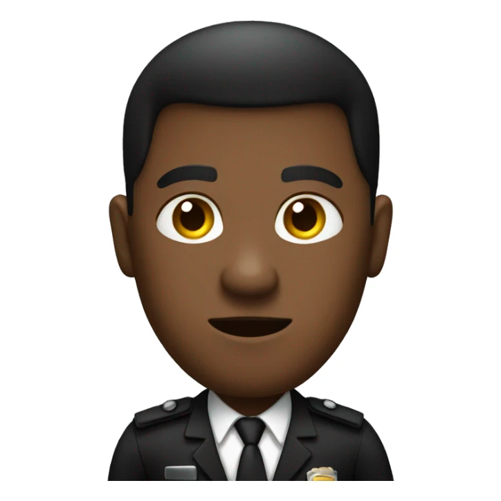 Male black security guard in dark suit at door  sticker