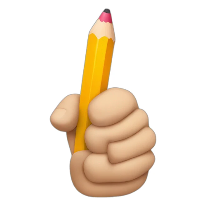 hand holding a big pencil in fist sticker