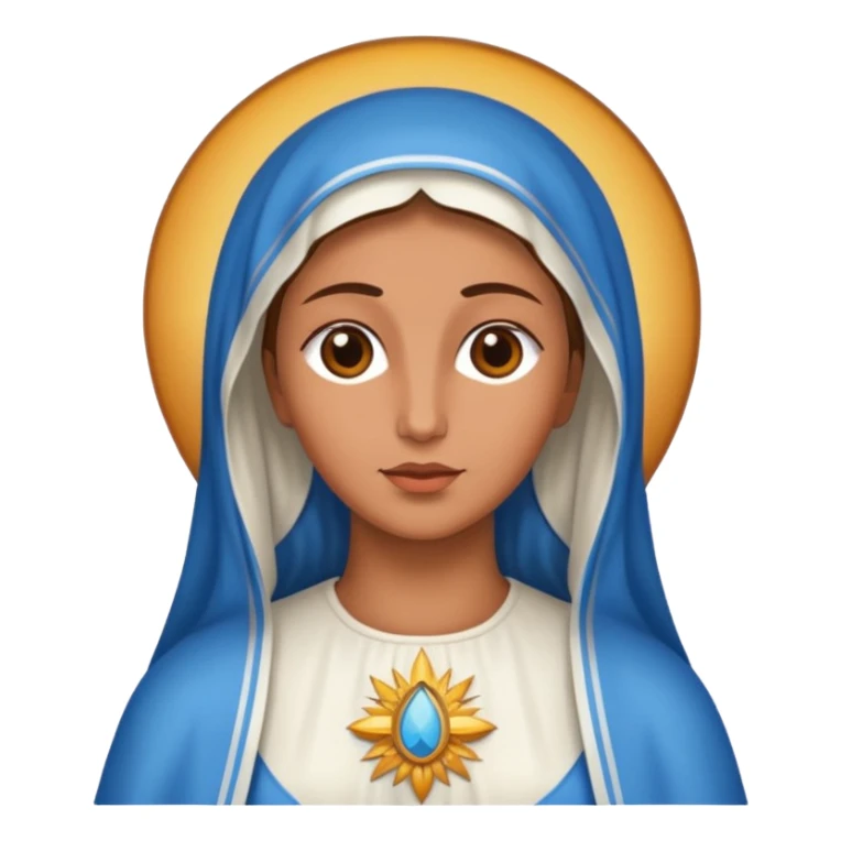 Virgin Mary with deep tanned skin sticker