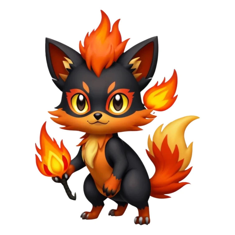 Zorua-Litleo-Litten-Fakémon-hybrid-creature (full body)  sticker