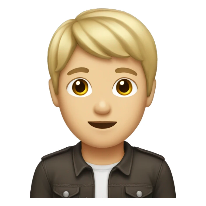 boy with brown hair and blonde bangs sticker
