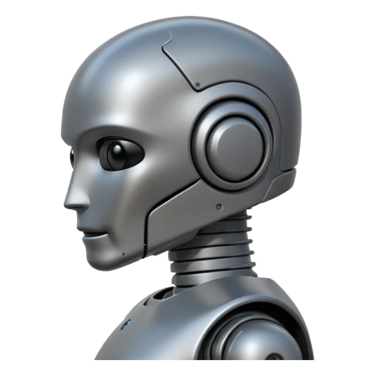 Pregnant male robot emoji. Profile view. Facing left. Square head. sticker