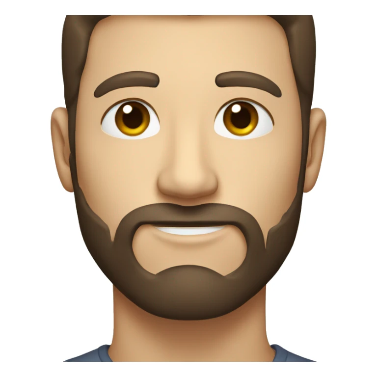 a white man's face, with some brown beard, dark brown hair sticker