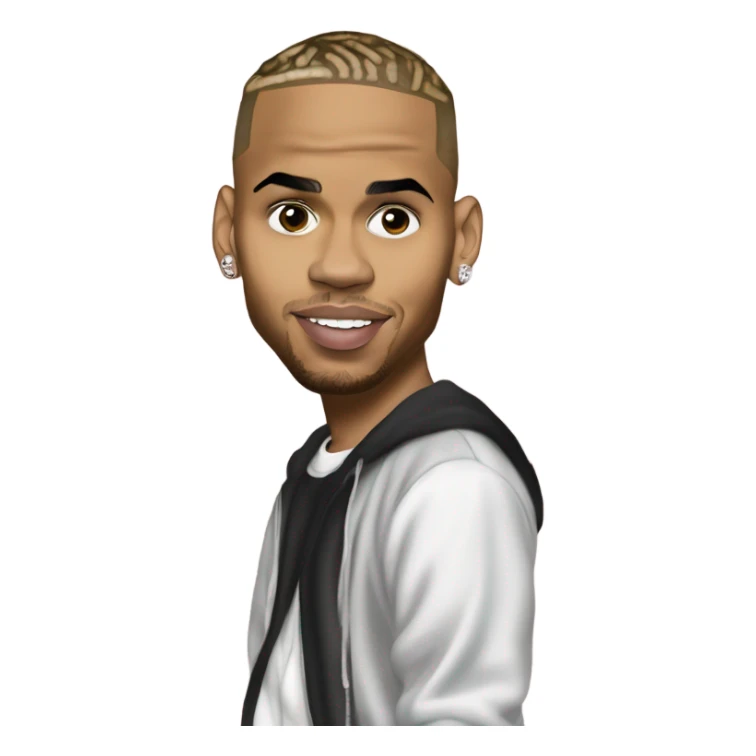 Hyper Realistic Chris Brown  Karruche Tran romantic photo  sticker