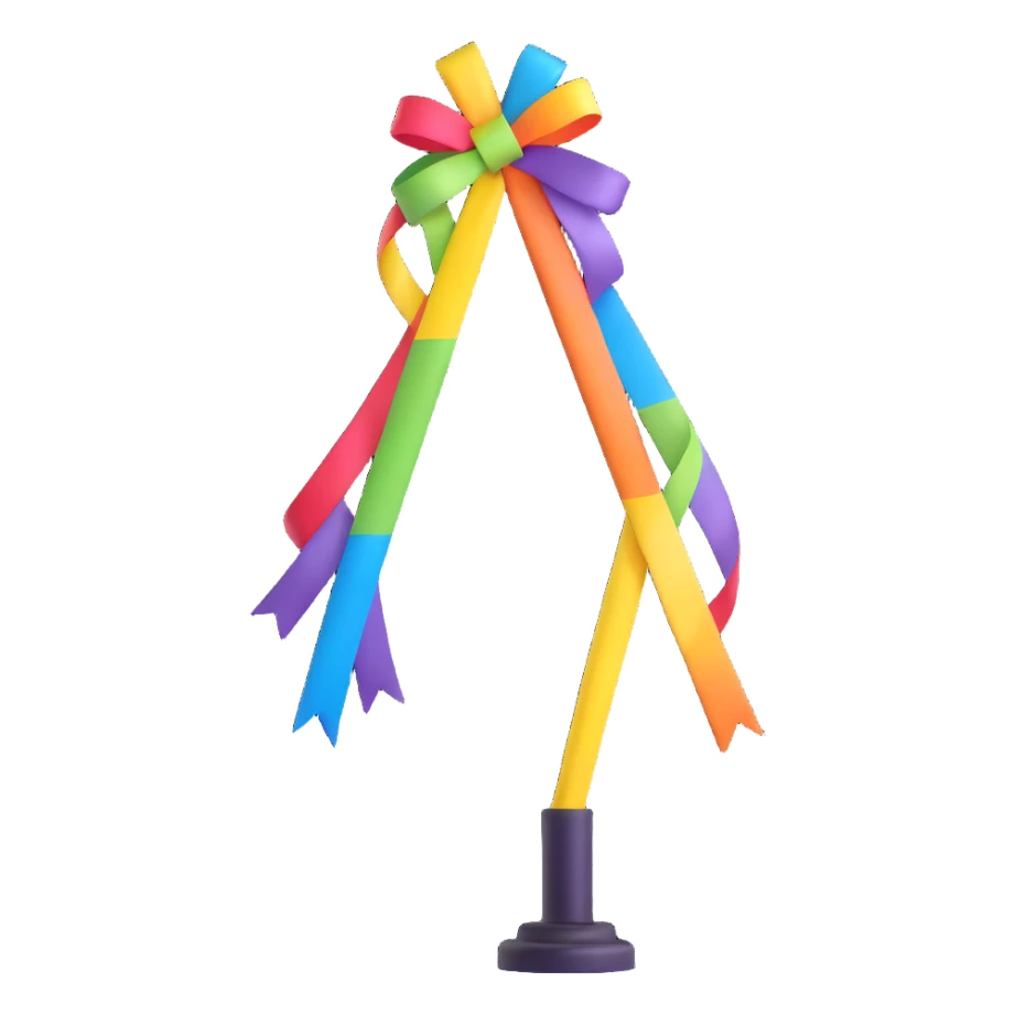 Spring maypole lamp with colorful ribbons sticker