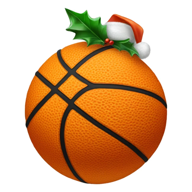 Basketball orange with a Christmas ha sticker