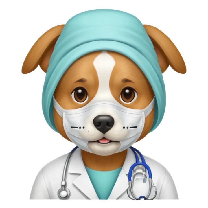 doctor dog Wearing Medical Mask sticker