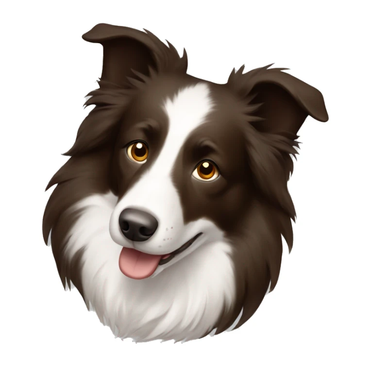Bordercollie with brown and white face. Some darker areas  sticker