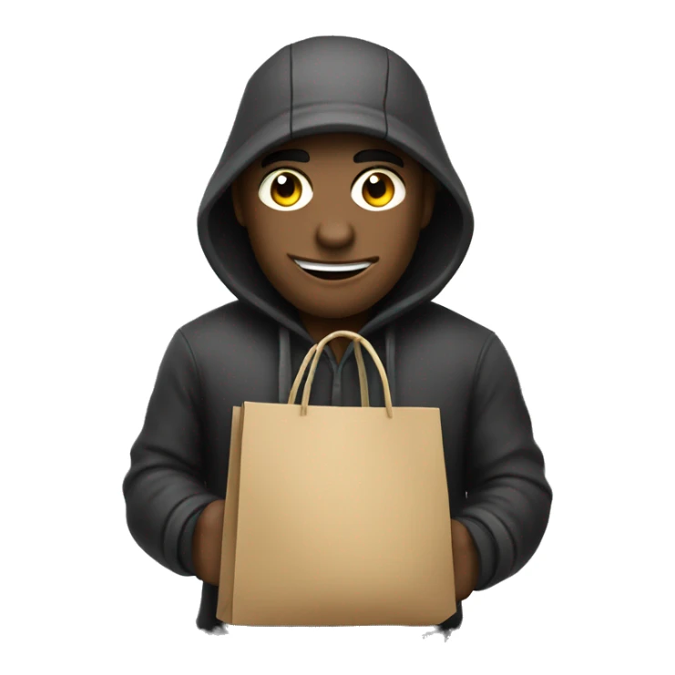 a cartoon burglar with swag bag sticker