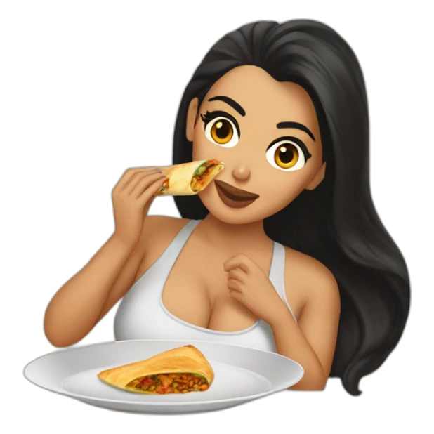 kim kardashian eating a masala dosa sticker