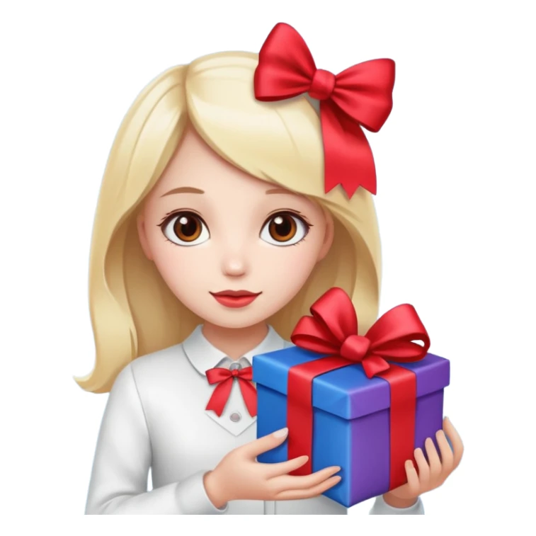 🥳🎀 Tokat takan kız elinde hediye var sticker