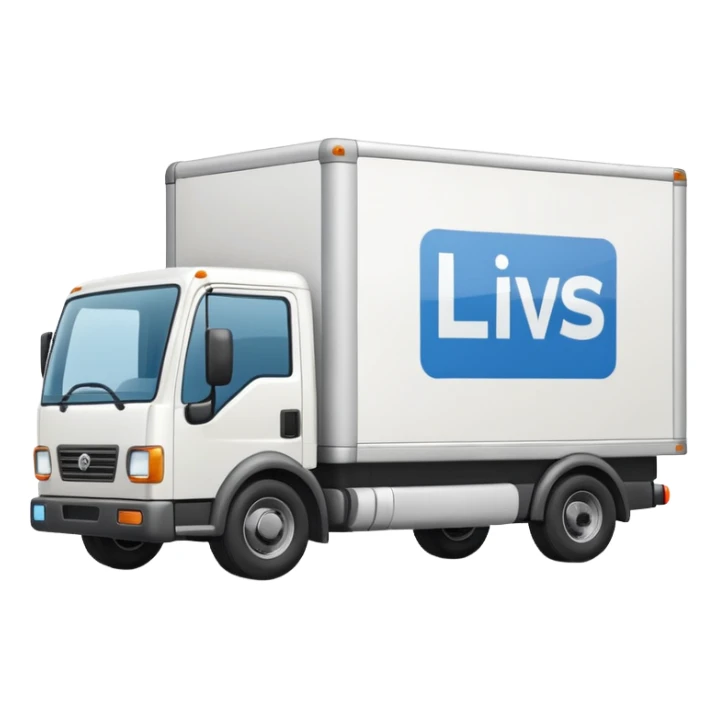 A delivery truck with boxes on the side, representing logistics, warehousing, and procurement. sticker