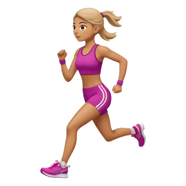sporty woman cartoon emoji style back view sticker
