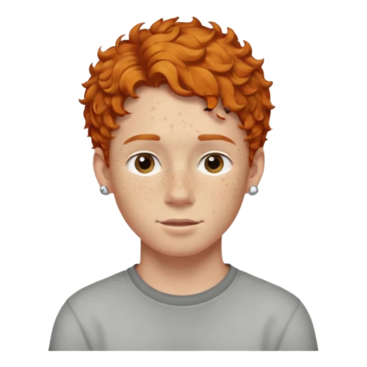 im short curly ginger haired young guy and also have earring on my left ear  sticker