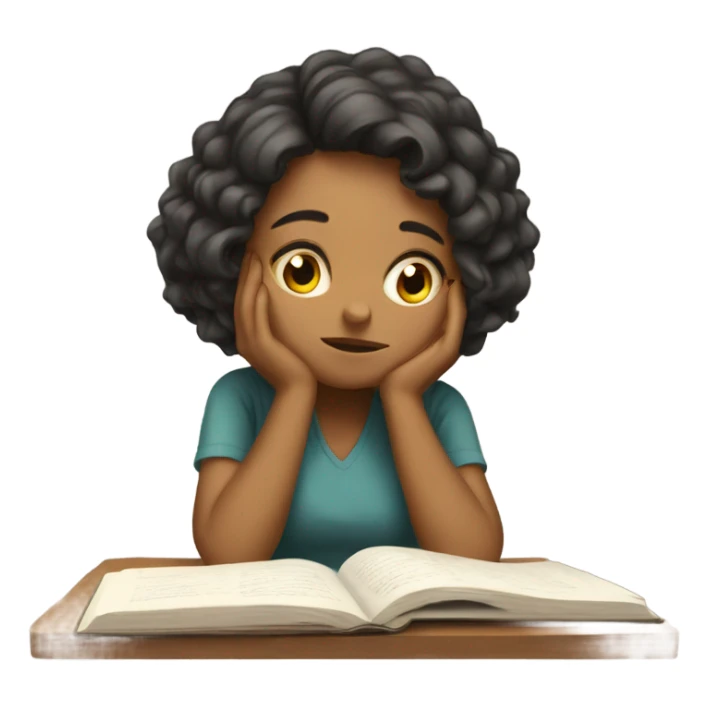 A girl studying and being exhausted  sticker