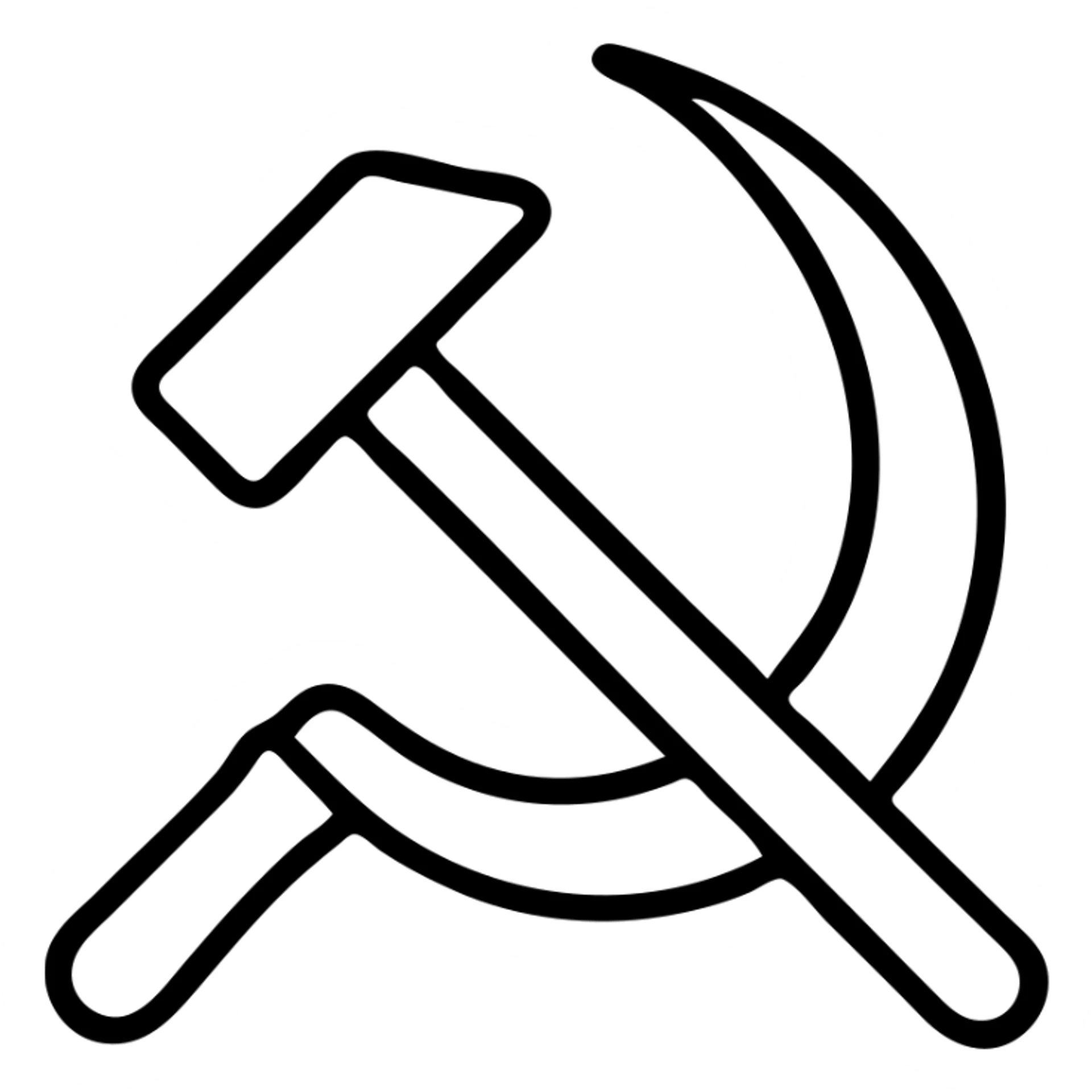 A hammer and sickle tool symbol with the hammer and sickle crossed sticker