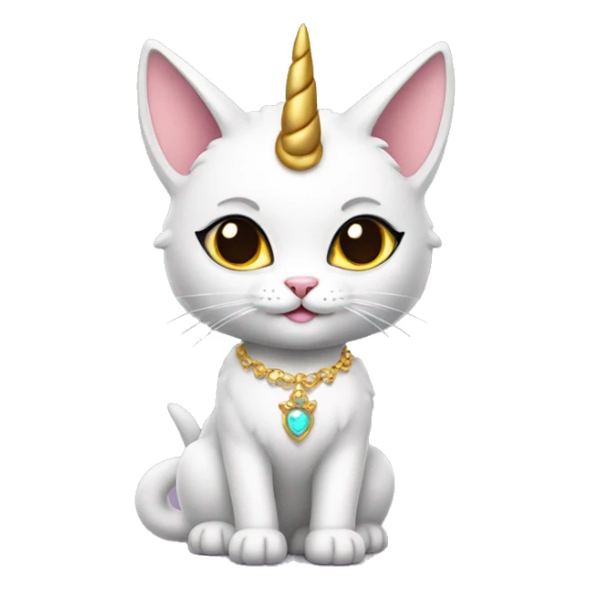 princess-cat with unicorn horn and necklace full body sticker