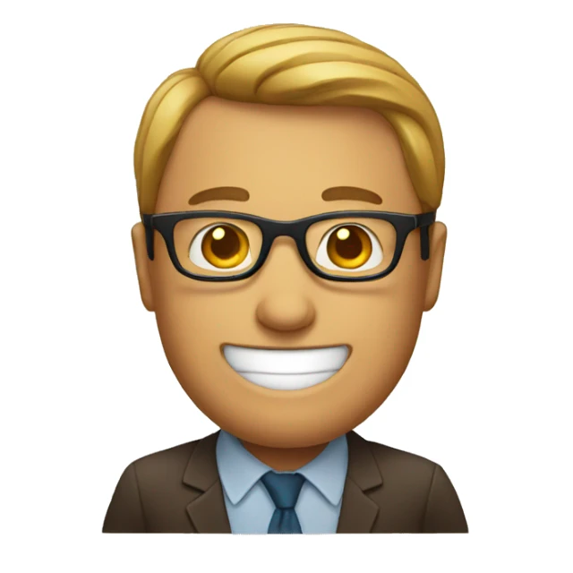 smile emoji man with glasses sticker