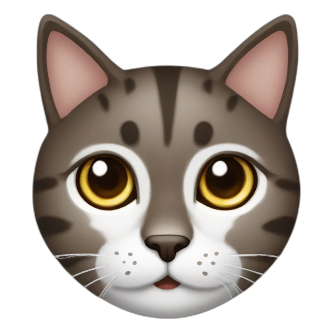 cat  dark Brown and wthite eyes ambar sticker