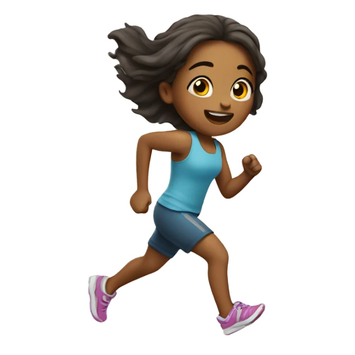 Little girl running sticker