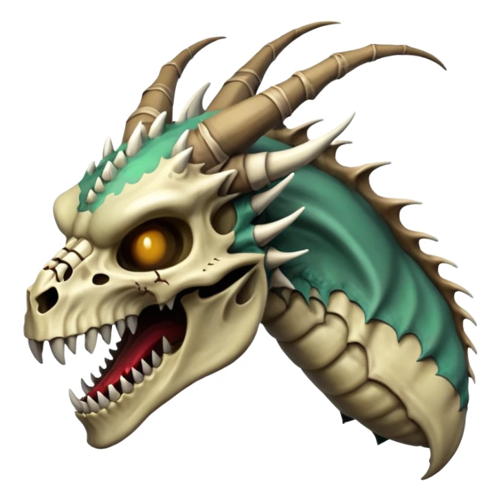 Dragon with a dragon-cadaver-skull face (full body) sticker