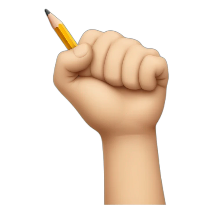 hand holding pencil in fist sticker