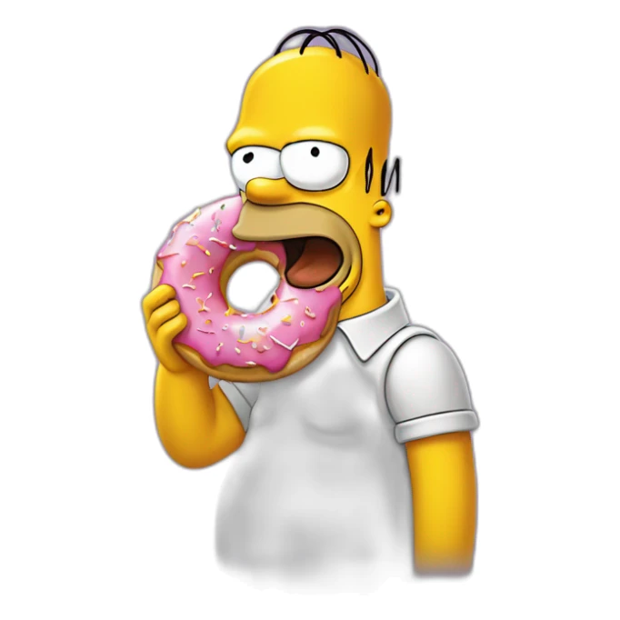Homer simpson qui mange un donut sticker