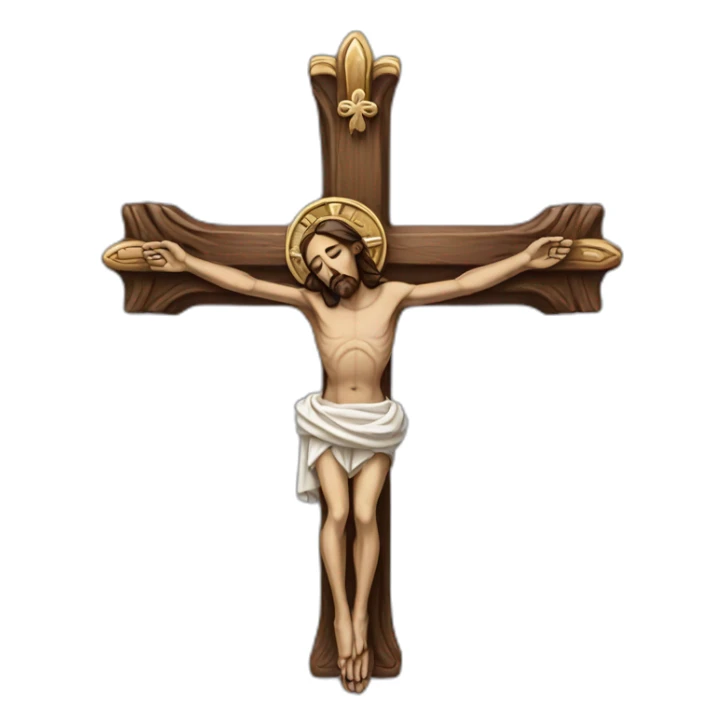 crucifix handed by a hand sticker