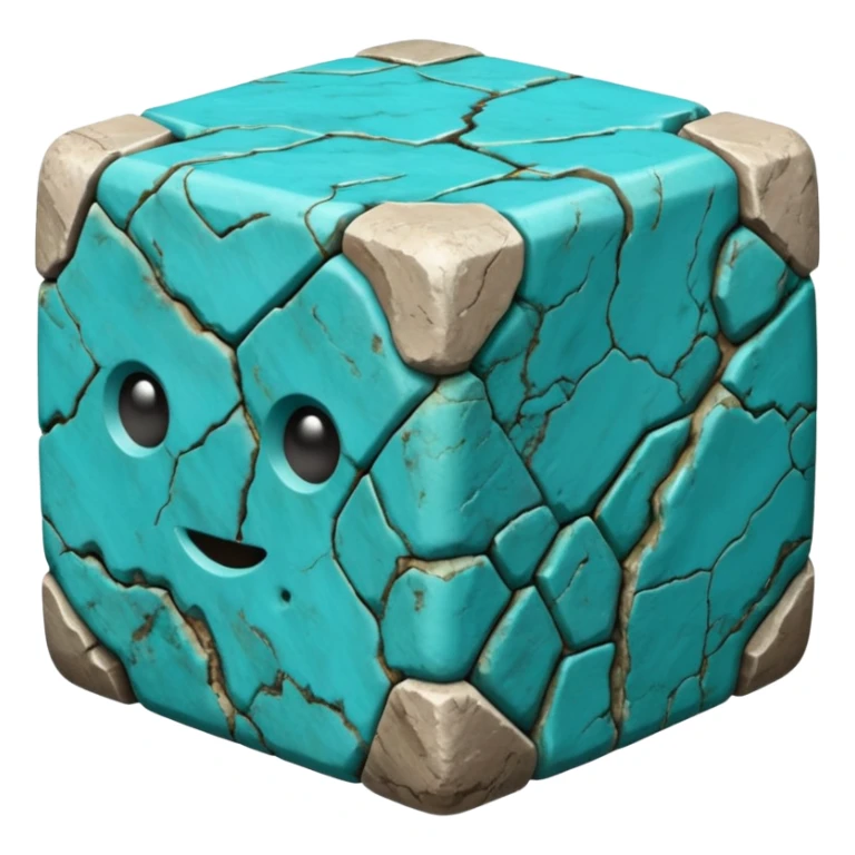 american-turqoise-intricate-stone-age-rocky-cube-shaped sticker