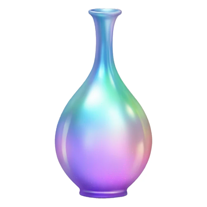 Sparkly glossy Pastel iridescent glass vase sticker