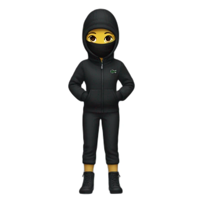 Lacoste black balaclava girl sticker
