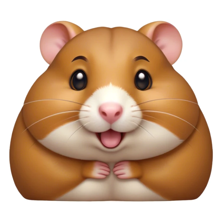 Cinematic Comical Brown Hamster Portrait Emoji, Head tilted dramatically with an exaggeratedly amused expression, featuring a striking rich brown coat with a playful shine, wide, expressive dark eyes filled with humorous disbelief, Simplified yet hilariously expressive features, highly detailed, glowing with a slightly sassy glow, high shine, dramatic yet playful, stylized with an air of cheeky mischief, bright and endearing, soft glowing outline, capturing the essence of a spirited and over-the-top hamster, so meme-worthy it feels like it could side-eye its way into internet fame instantly! sticker