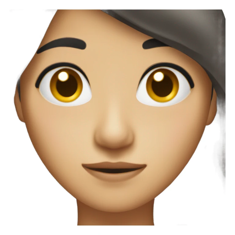 An Asian with dark wavy hair medium size dark eye sticker