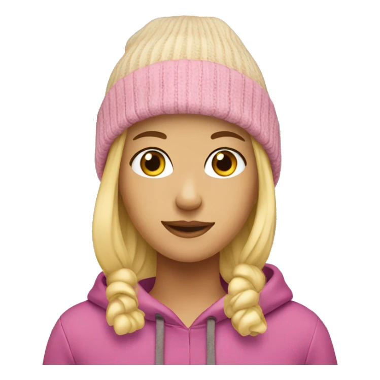 Blonde girl in beanie hat sticker