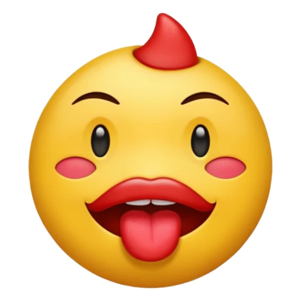 un emoticono mordiendose el dedo con una expesion de deseo y diversion sticker