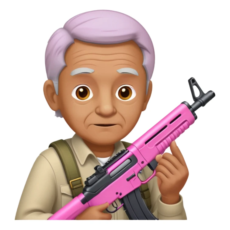 Old Man holding pink assault riflei sticker