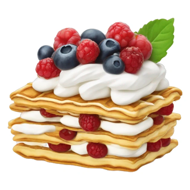 Mille feuille with berries and whipped cream  sticker