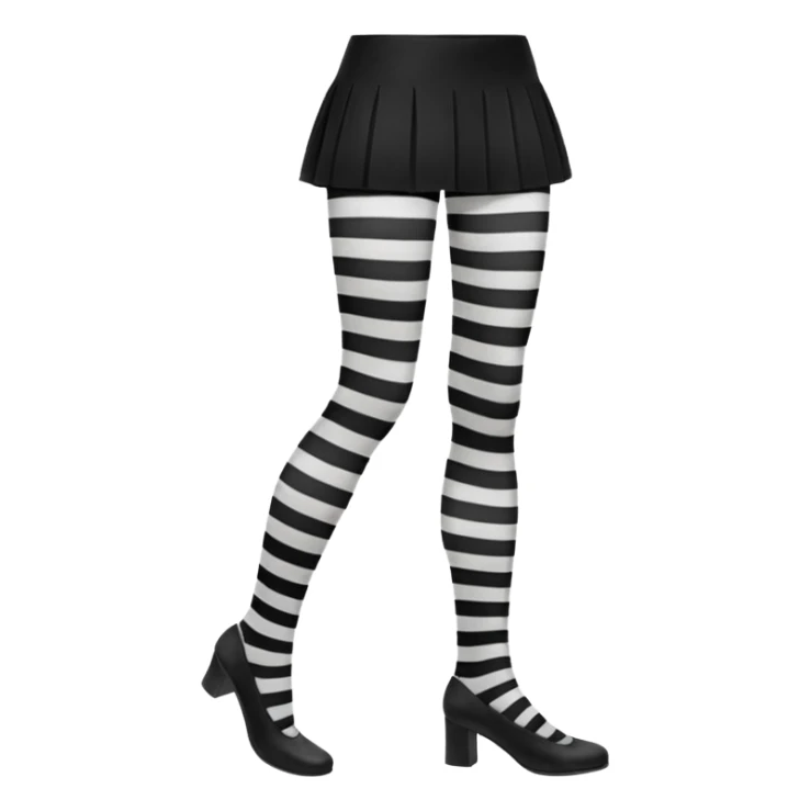 black and white striped tights sticker
