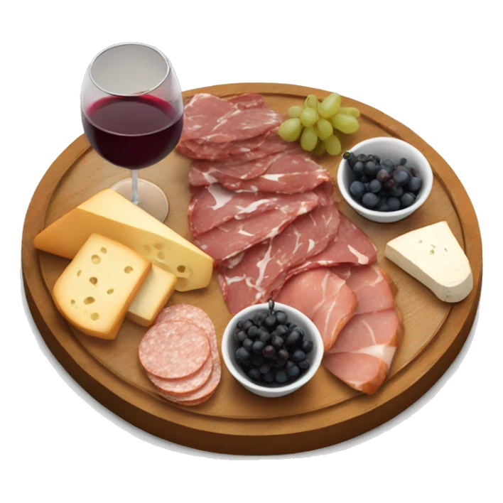 Realistic charcuterie board with wine  sticker