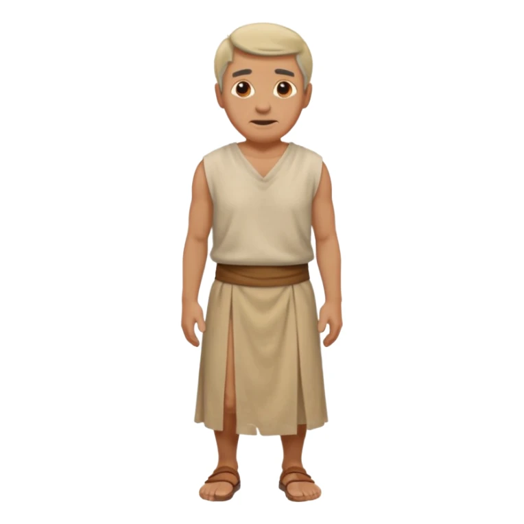 beige ancient man cloth skirt sticker