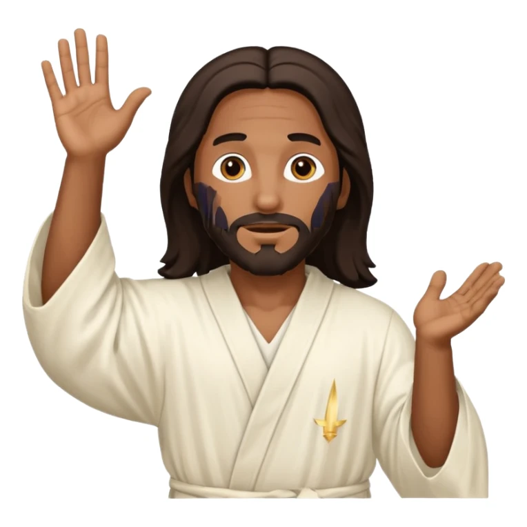 African American Jesus Christ with hands in the air sticker