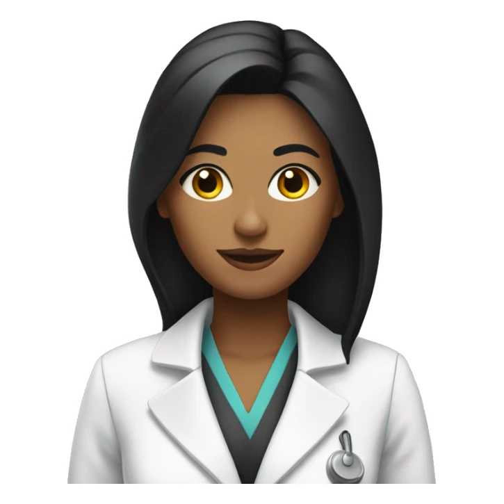 A woman with black straight hair nutritionist in white coat sticker