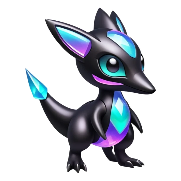 Futuristic modern Iridescent black dark fakemon sticker