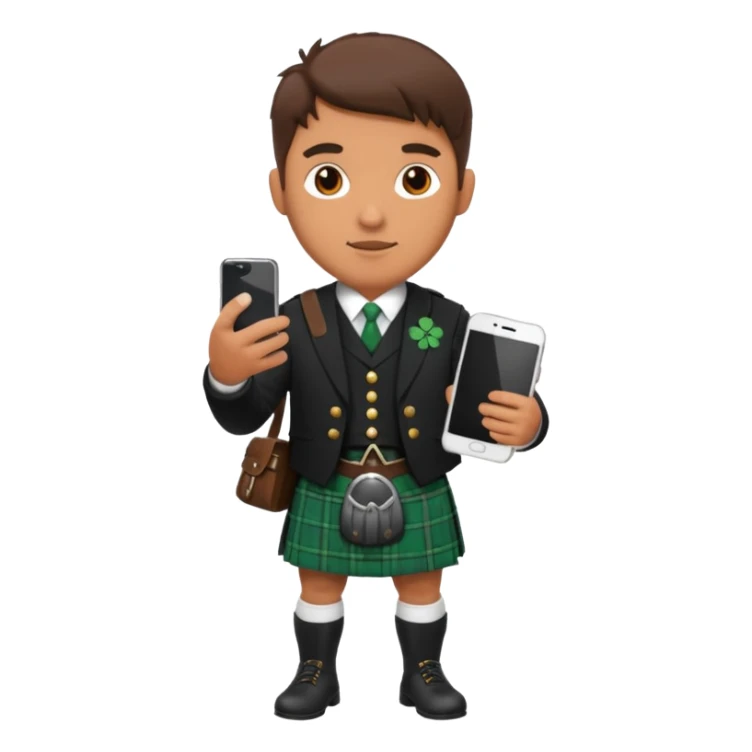 ireland man with skirt and smartphone sticker
