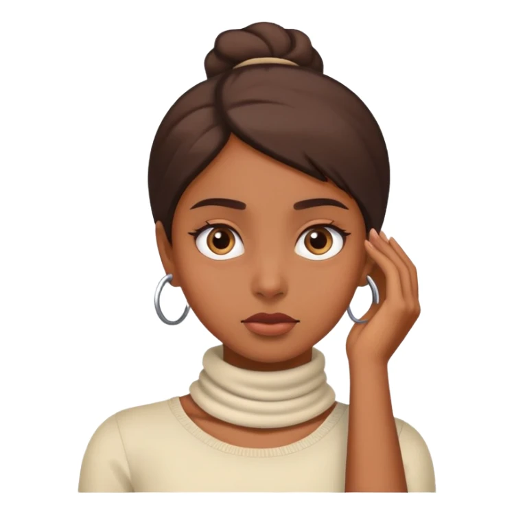 Brown skin girl holding neck rolling eyes back sticker