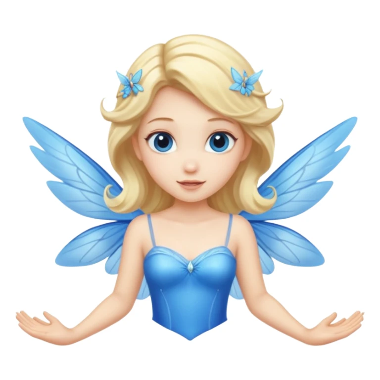 Flying blue fairy with blonde hair sticker