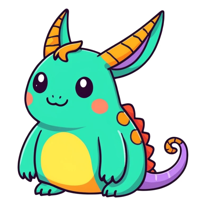 Colorful fantasy Fakémon-Creature (full body)  sticker