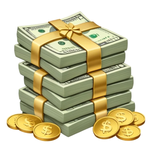 pile of money cash and coins sticker