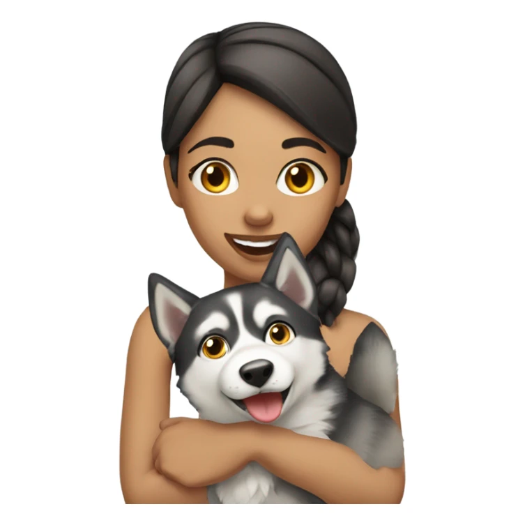 Girl with husky  sticker
